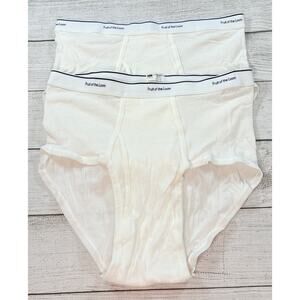 Fruit Of The Loom Mens Vintage White Cotton Tighty Briefs Underwear Size L